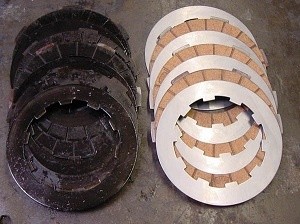 burnt vs new clutch plates comparission